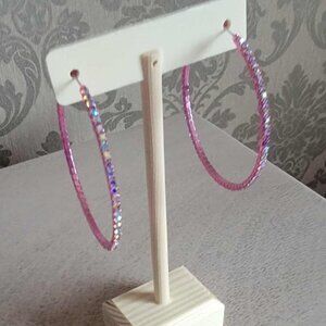 Pink Light Weight Hoop Earrings